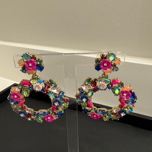 J. Crew Vibrant Floral Hoop Earrings